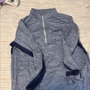 Holloway Heathered Navy Half-Zip Pullover